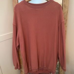 Rose pink corded pullover, aerie, XS